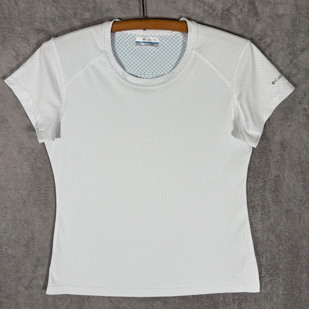 Columbia Womens Omni-Freeze White Short Sleeve Base Layer Activewear Tee Size M